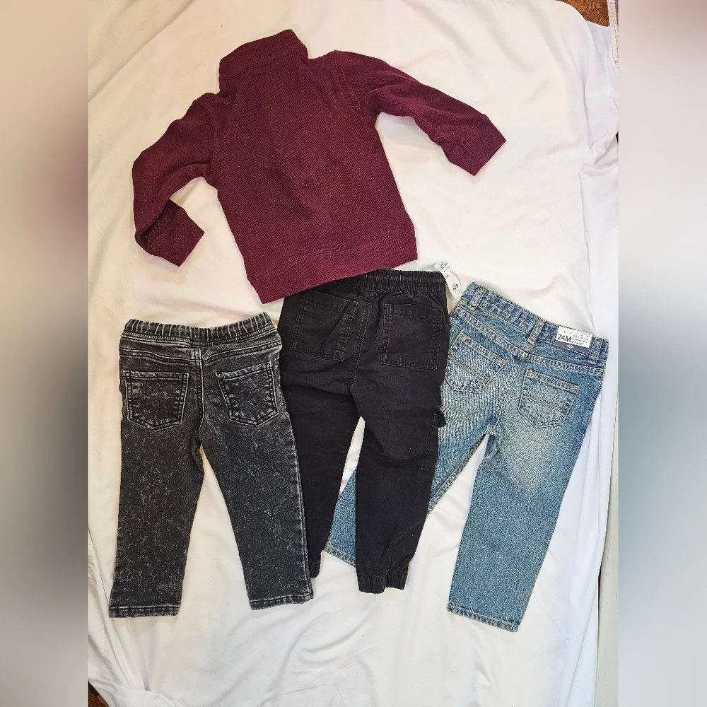 Lot Of 24 Month/2T Boys Pants And Pullover- OshKosh, Okie Dokie